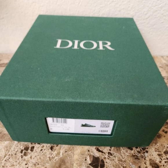 Dior mens world tour b27 size 40 green galaxy leather low top sneakers - Picture 4 of 8